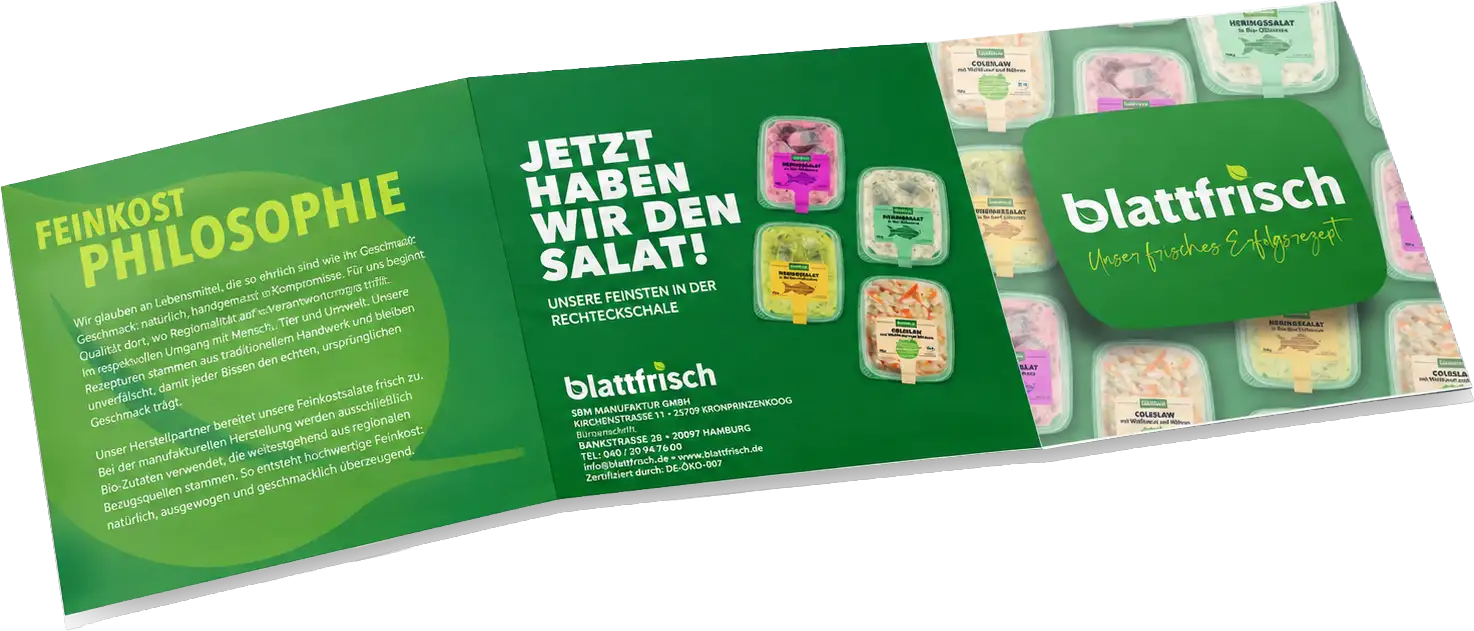 Nordzuwort Referenz Blattfrisch Unternehmenspraesentation Faltflyer