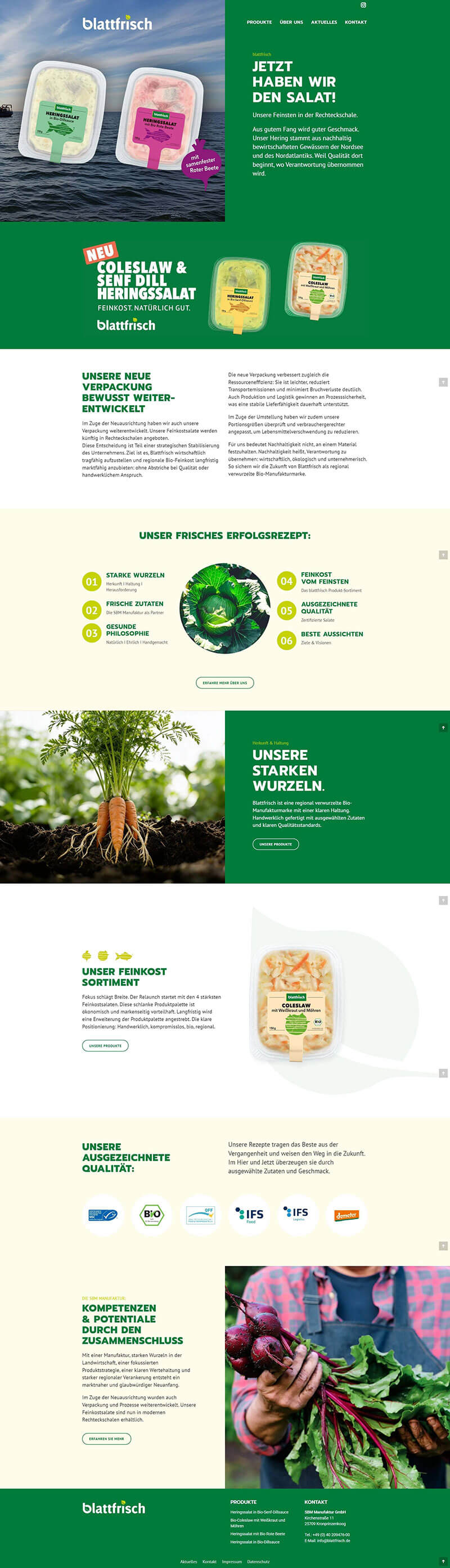 Nordzuwort Referenz Blattfrisch Webdesign Startseite