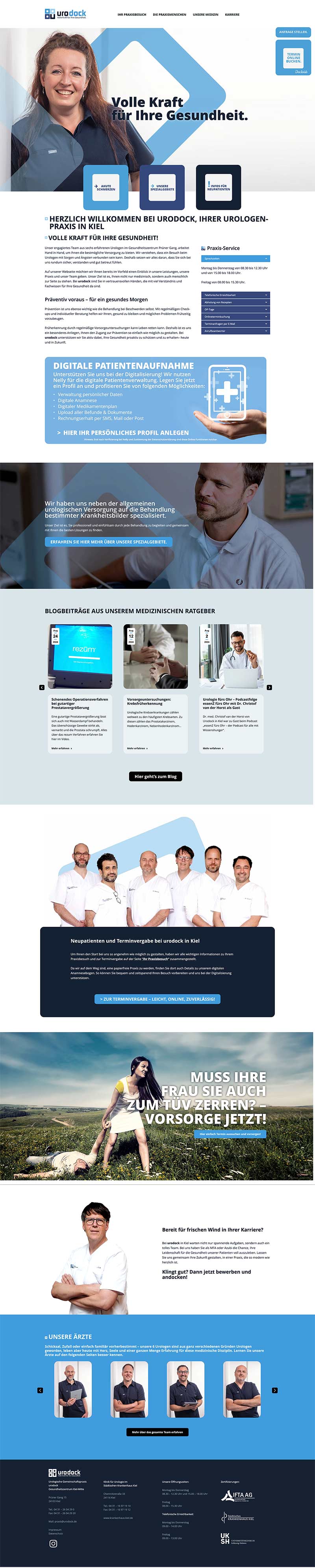 Urodock Webseite Screenshot Home